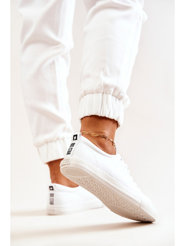 BIG STAR SHOES Ženske usnjene superge Big Star - Bela