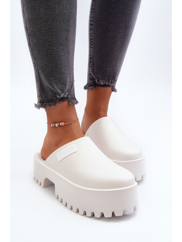 BIG STAR SHOES Ženski copati z enojnim podplatom Big Star beli
