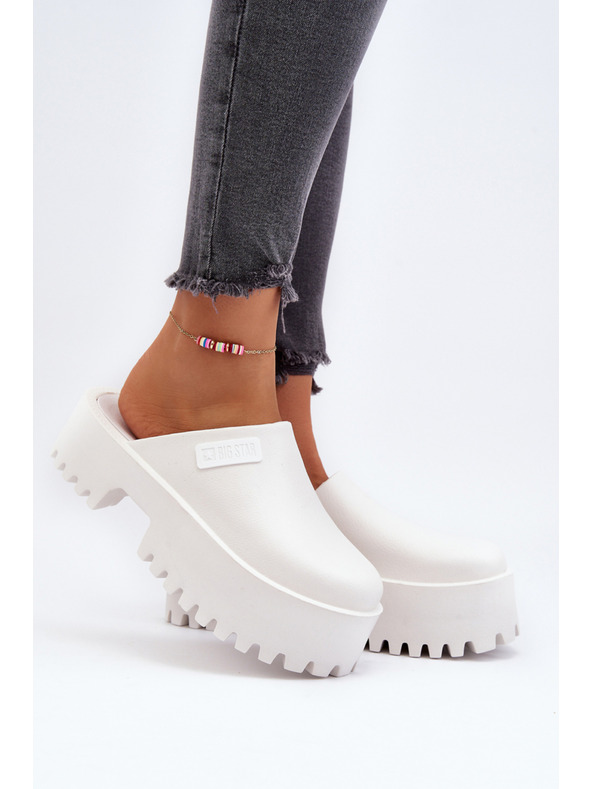 BIG STAR SHOES Ženski copati z enojnim podplatom Big Star beli