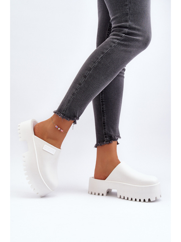 BIG STAR SHOES Ženski copati z enojnim podplatom Big Star beli