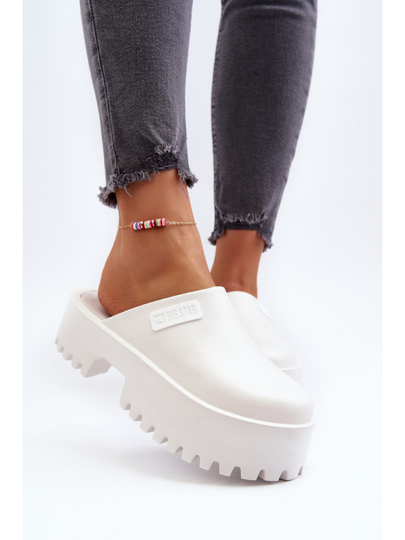 BIG STAR SHOES Ženski copati z enojnim podplatom Big Star beli