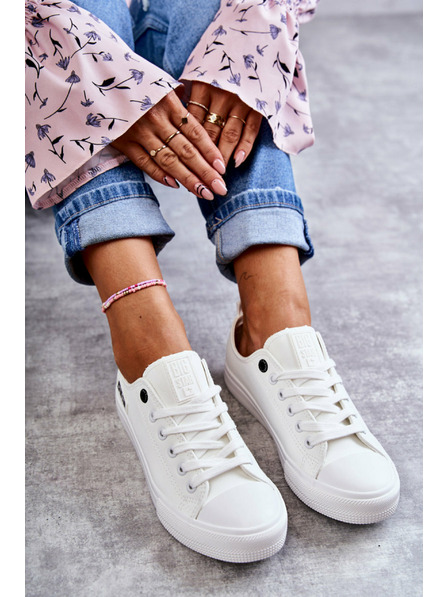 BIG STAR SHOES Ženski nizki usnjeni copati Big Star - beli