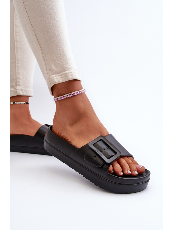 BIG STAR SHOES Ženski copati s peno na platformi in zaponko Big Star Black