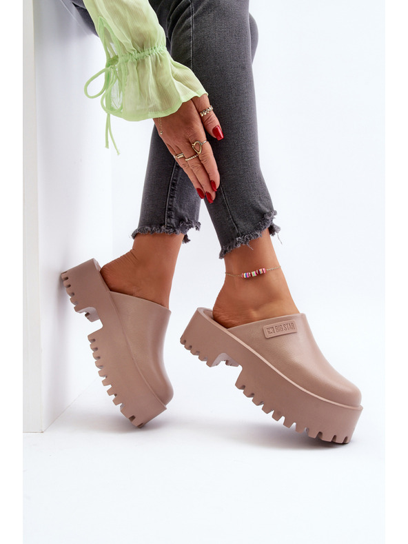 BIG STAR SHOES Ženski copati z enojnim podplatom Big Star Beige