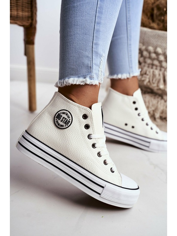 BIG STAR SHOES Ženski visoki copati Big Star - beli