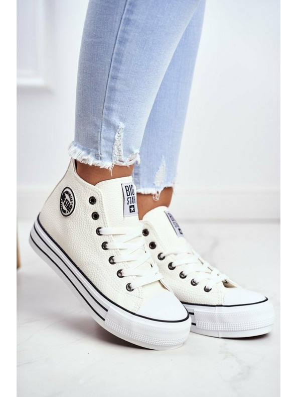 BIG STAR SHOES Ženski visoki copati Big Star - beli