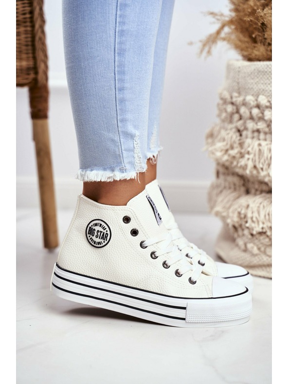 BIG STAR SHOES Ženski visoki copati Big Star - beli