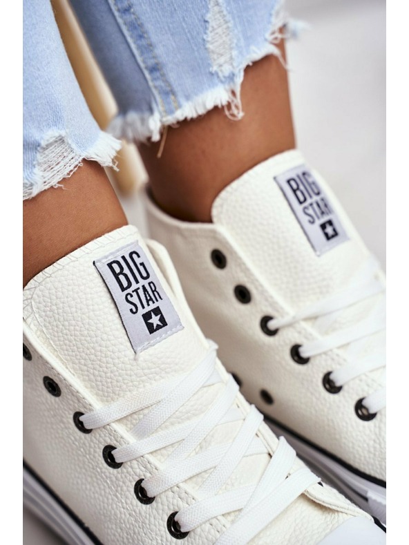 BIG STAR SHOES Ženski visoki copati Big Star - beli