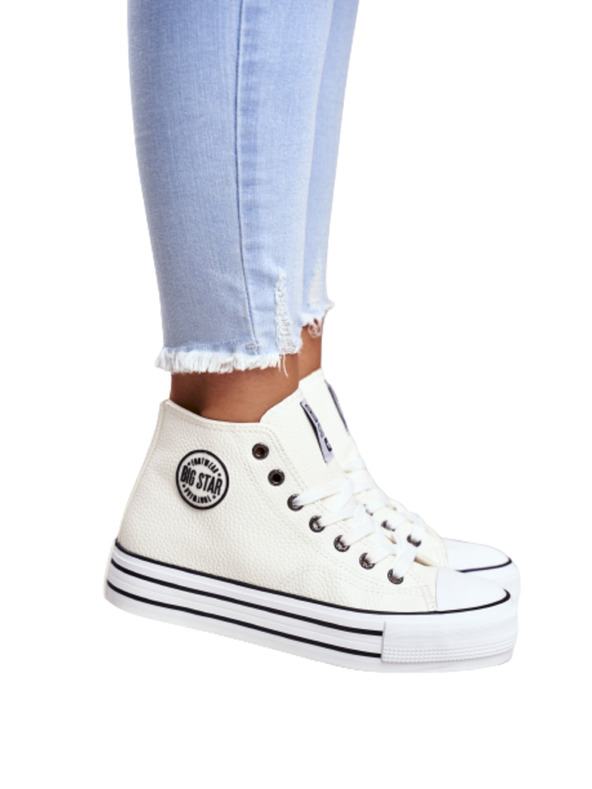 BIG STAR SHOES Ženski visoki copati Big Star - beli