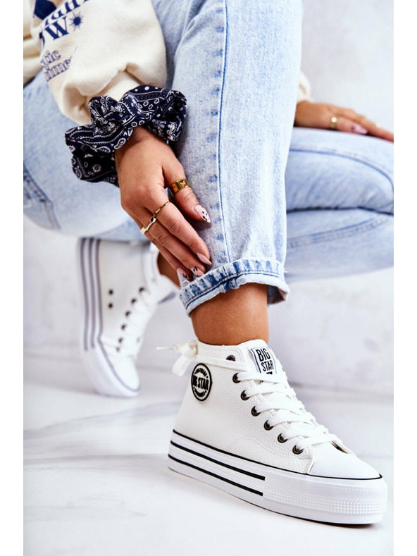 BIG STAR SHOES Ženski visoki copati Big Star - beli