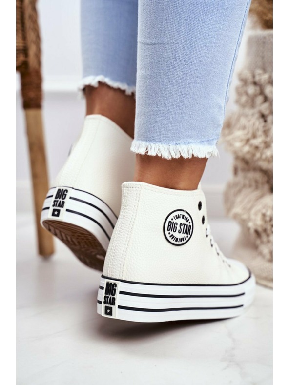 BIG STAR SHOES Ženski visoki copati Big Star - beli