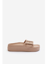 BIG STAR SHOES Ženski copati iz pene na platformi z zaponko Big Star bež