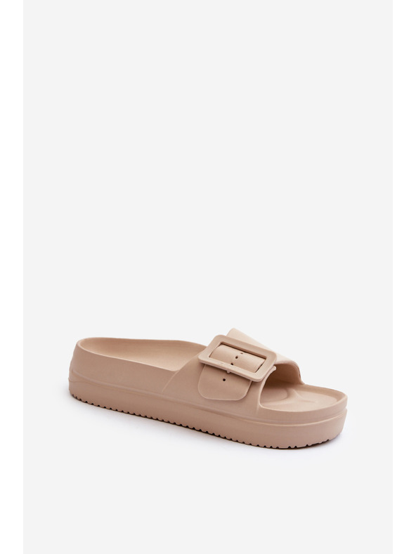 BIG STAR SHOES Ženski copati iz pene na platformi z zaponko Big Star bež