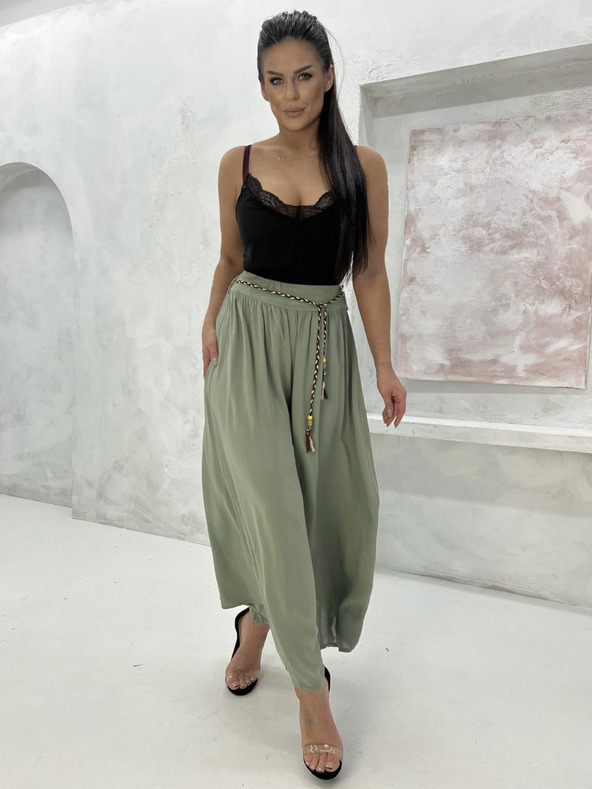 Edoti Ženske hlače EDOTI v barvi kaki