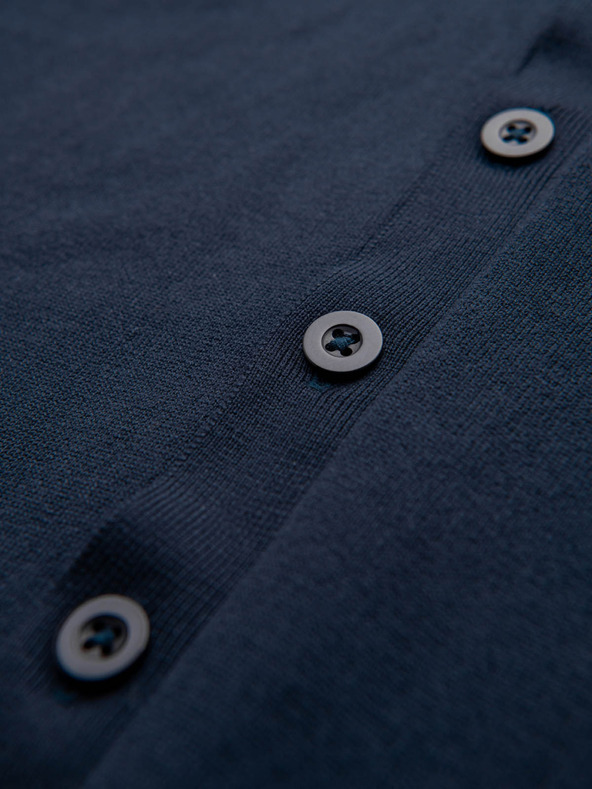 Ombre Clothing Moški pleteni pulover s strukturiranimi pikami - temno modra barva Ombre Clothing