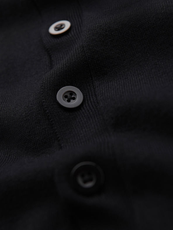 Ombre Clothing Moški pleteni pulover s strukturiranimi pikami - temno modra barva Ombre Clothing