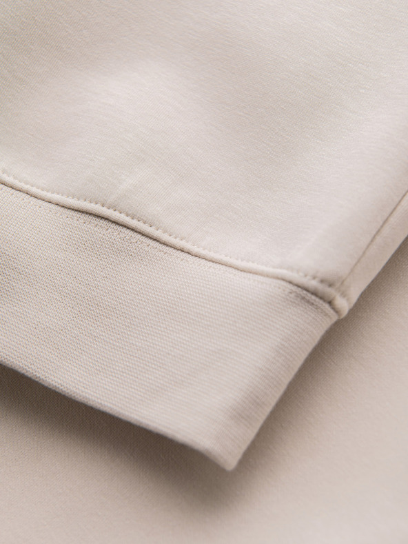 Ombre Clothing Moške športne hlače z rebrastimi manšetami in okrasno zadrgo - peščene Ombre Clothing