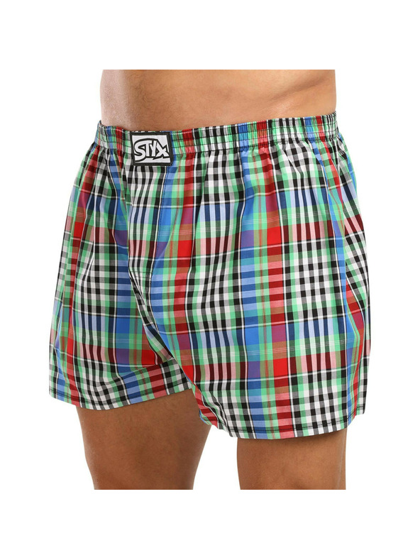 Styx Komplet treh - moške kratke hlače Styx classic rubber oversized večbarvne