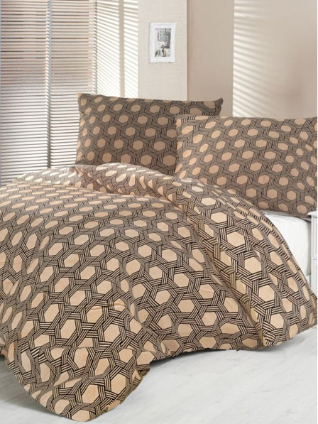 Kvalitex Satenasta francoska podaljšana prevleka Luxury Collection 1+2, 240x220, 70x90cm Carero bež Kvalitex