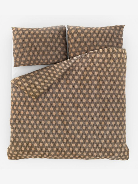 Kvalitex Satenasta francoska podaljšana prevleka Luxury Collection 1+2, 240x220, 70x90cm Carero bež Kvalitex