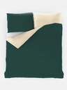 Kvalitex Satenasto francosko posteljno perilo LUXURY COLLECTION 1+2, 240x200, 70x90cm temno zelena / kremasta