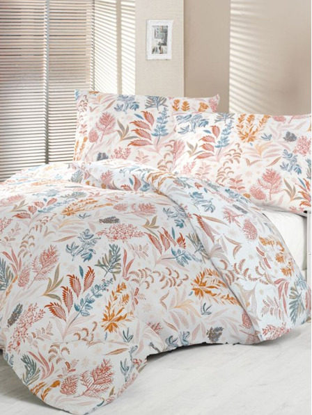 Kvalitex Satenasta francoska podaljšana prevleka Luxury Collection 1+2, 240x220, 70x90cm Coral garden Kvalitex