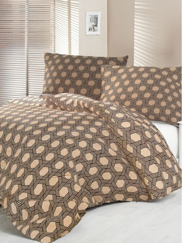 Kvalitex Satenasta podaljšana prevleka Luxury Collection 140x220, 70x90cm Carero bež Kvalitex