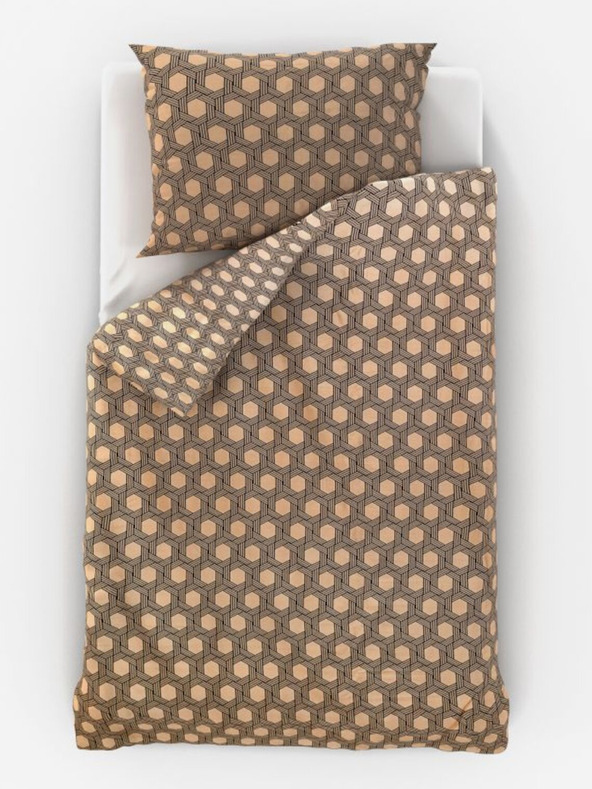 Kvalitex Satenasta podaljšana prevleka Luxury Collection 140x220, 70x90cm Carero bež Kvalitex