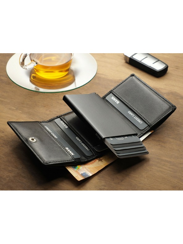 Pularys Moška usnjena denarnica Pularys črna