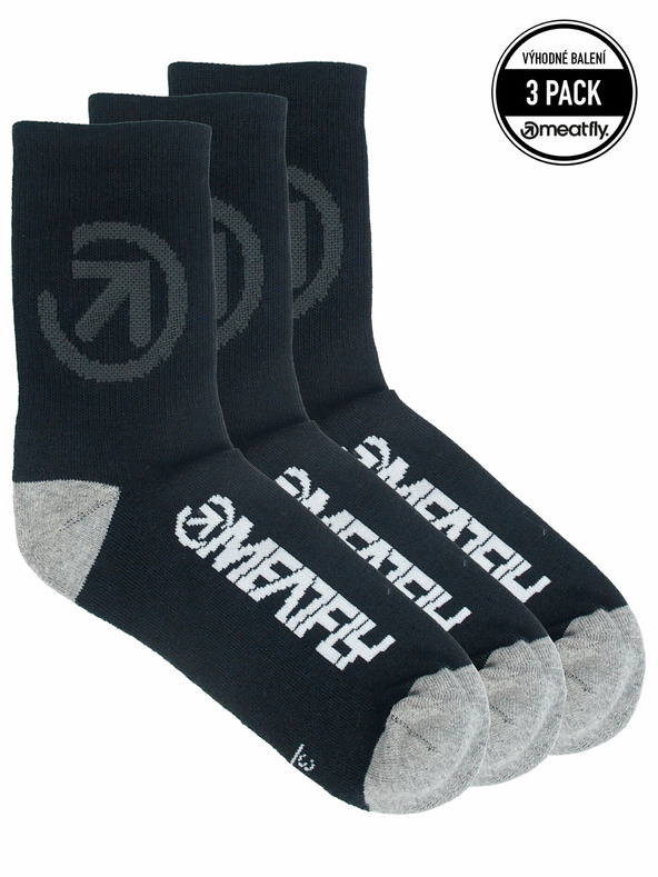 Meatfly Meatfly Socks Long Triple Pack Bike Black | Black | Size