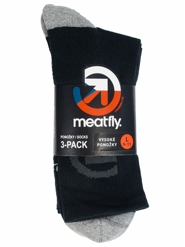Meatfly Meatfly Socks Long Triple Pack Bike Black | Black | Size
