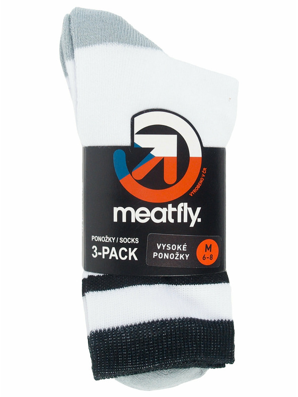 Meatfly Meatfly Socks Long Triple Pack White | White | Size