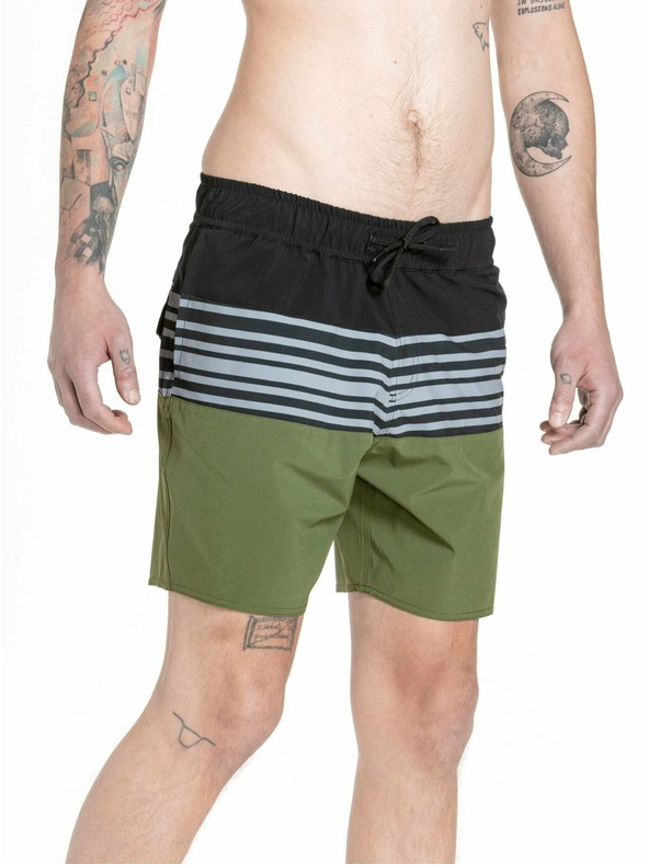 Meatfly Meatfly moške kopalke Keith Boardshorts 17" Olive / Black | Zelena | Velikost