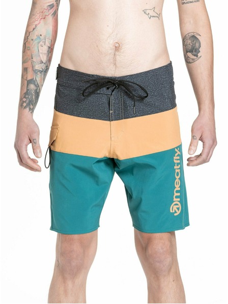 Meatfly Meatfly moške kopalke Mitch Boardshorts 21" Snake Green / Camel | Zelena | Velikost