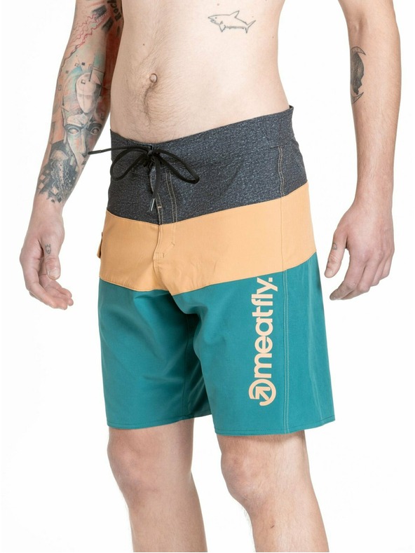Meatfly Meatfly moške kopalke Mitch Boardshorts 21" Snake Green / Camel | Zelena | Velikost