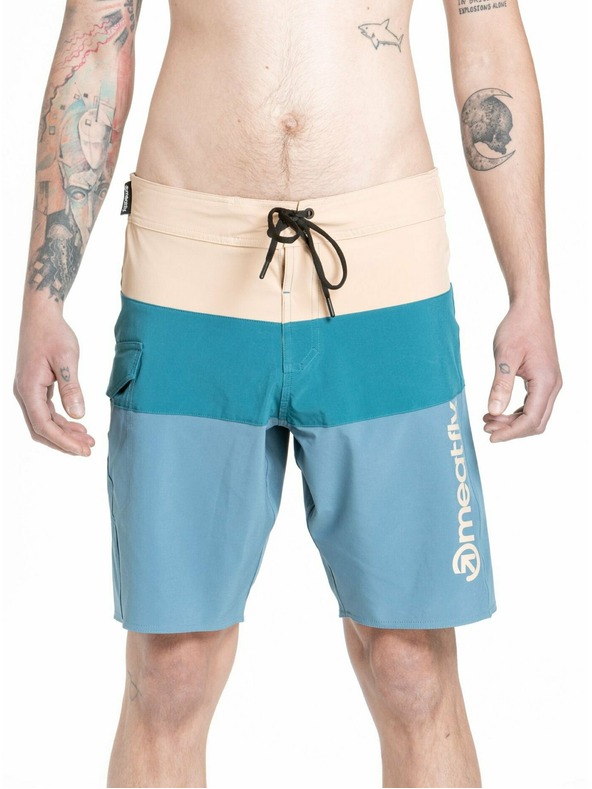 Meatfly Meatfly moške kopalne hlače Mitch Boardshorts 21" Slate Blue / Latte | Modra | Velikost