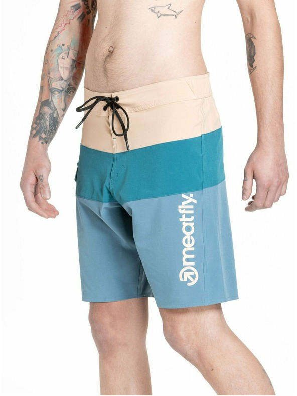 Meatfly Meatfly moške kopalne hlače Mitch Boardshorts 21" Slate Blue / Latte | Modra | Velikost