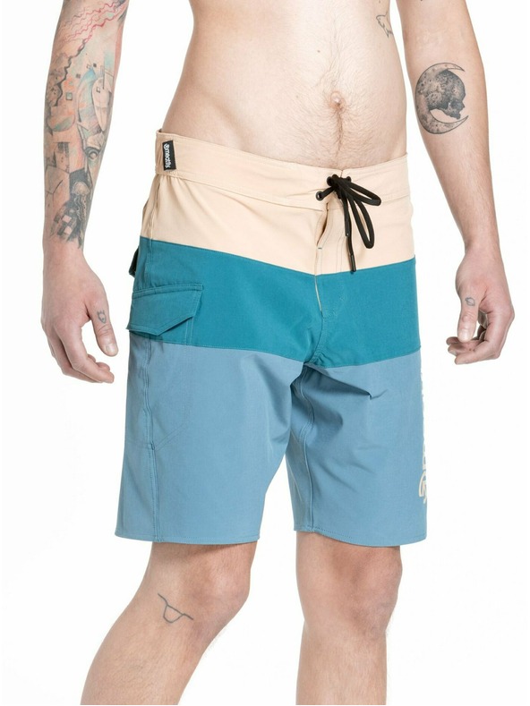 Meatfly Meatfly moške kopalne hlače Mitch Boardshorts 21" Slate Blue / Latte | Modra | Velikost