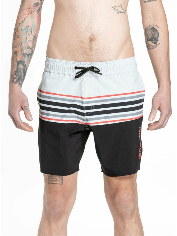 Meatfly Meatfly moške kopalne hlače Keith Boardshorts 17" Light Grey / Red Orange | Siva | Velikost