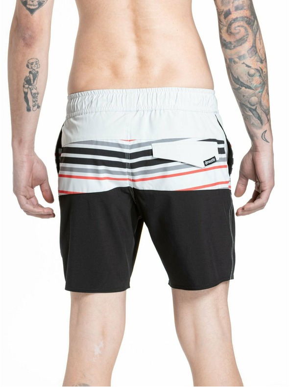 Meatfly Meatfly moške kopalne hlače Keith Boardshorts 17" Light Grey / Red Orange | Siva | Velikost