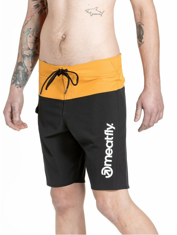Meatfly Meatfly moške kopalne hlače Mitch Boardshorts 21" Yellow / Black | Rumena | Velikost