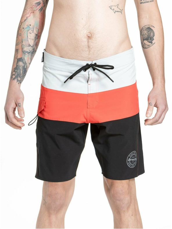 Meatfly Meatfly moške kopalne hlače Mitch Boardshorts 21" Red Orange / Black | Rdeča | Velikost