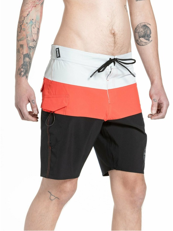 Meatfly Meatfly moške kopalne hlače Mitch Boardshorts 21" Red Orange / Black | Rdeča | Velikost