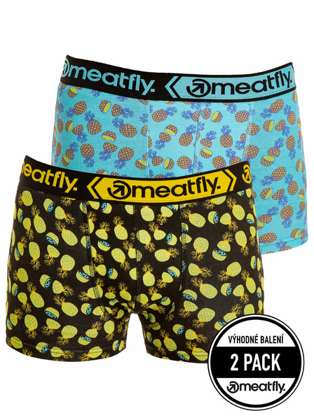 Meatfly Meatfly moške boksarice Balboa Boxershorts Double Pack Pineapple | Črna | Velikost