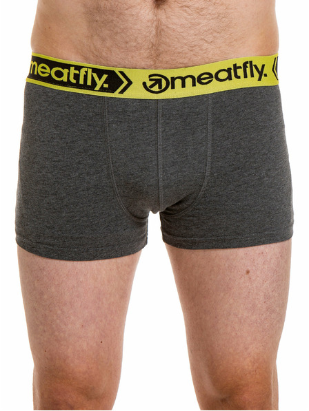 Meatfly Meatfly moške boksarice Balboa Boxershorts Double Pack Grey Heather/Black | Črna | Velikost