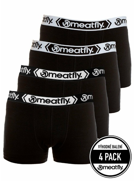 Meatfly Meatfly moške boksarice Balboa Boxershorts Four Pack Black/Black | Črna | Velikost