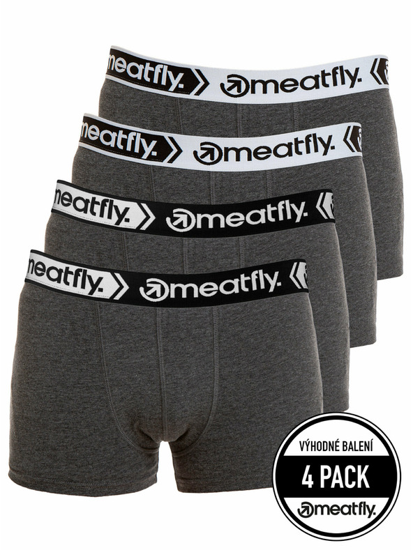 Meatfly Meatfly moške boksarice Balboa Boxershorts Four Pack Grey Heather | Siva | Velikost