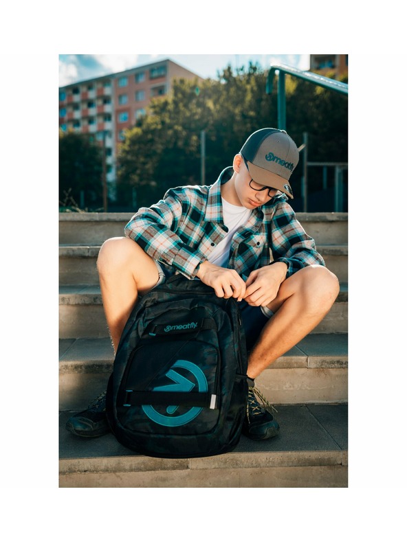 Meatfly Meatfly batoh Exile Petrolejovo modrý Machový 24 L | Modrá | Objem 24 L