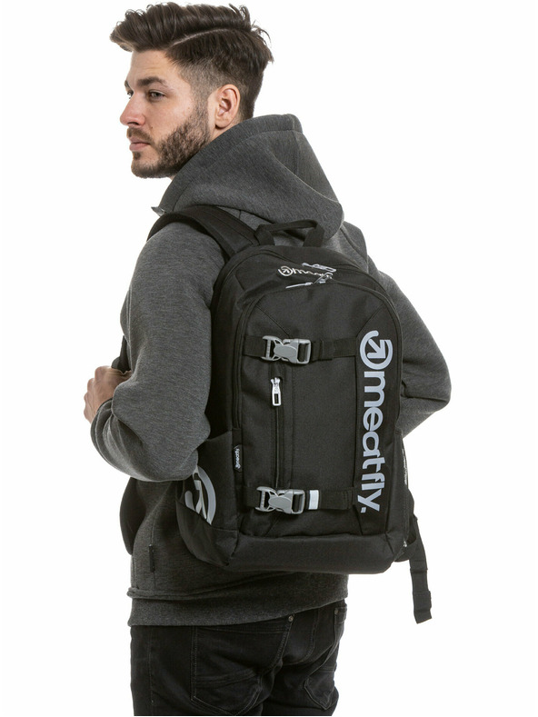 Meatfly Meatfly nahrbtnik Basejumper Black 22 L + PERESNICA GRATIS | Črna | Prostornina 22 L