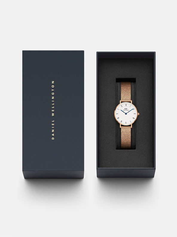 Daniel Wellington Rožnato-zlata ženska ura Daniel Wellington mesh Petite Melrose